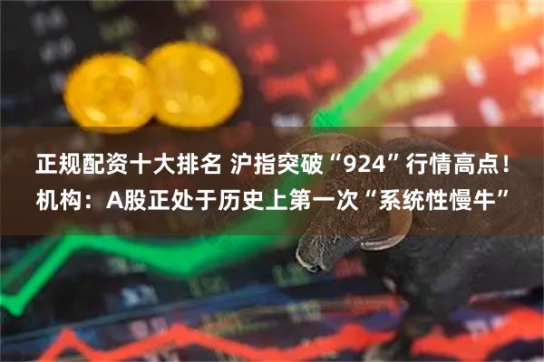 正规配资十大排名 沪指突破“924”行情高点！机构：A股正处于历史上第一次“系统性慢牛”